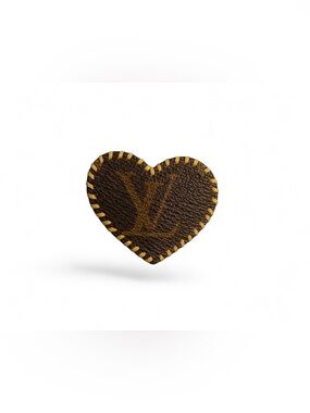 Upcycled Louis Vuitton Brown Monogram Heart Patch Accessory